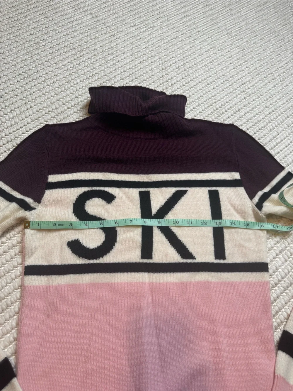 Perfect Moment Apres Ski Sweater Small Merino Wool Base Layer Pink White Maroon